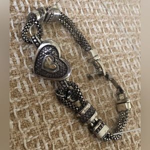 Vintage retired Brighton open heart multi chain charm bracelet